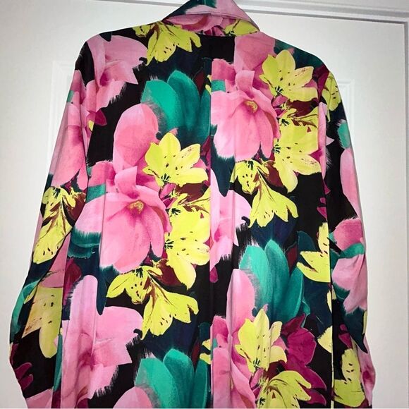 New, G.I.L.I Got It Love It Floral Print Long Sleeve Open Front Long Duster GILI - Picture 12 of 13